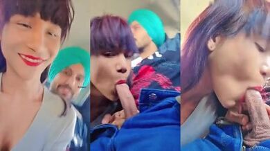 Sardar ji aur desi shemale ki car me deep blowjob video
