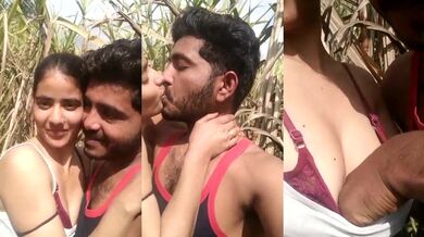 UP couple ki kheto me kissing aur nude boobs ki XXX video