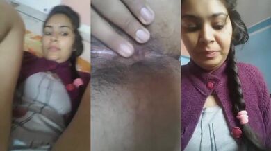 Punjabi girlfriend ne chut mein ungli karke dirty MMS banaya